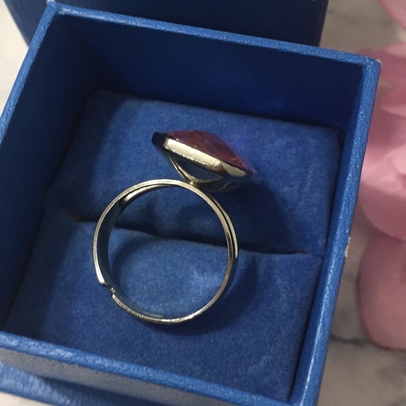 Pink Geometric Adjustable Statement Ring - Picture 3 of 5